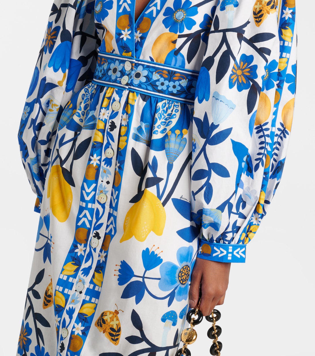 Bedrucktes Maxikleid aus Baumwolle | Farm Rio