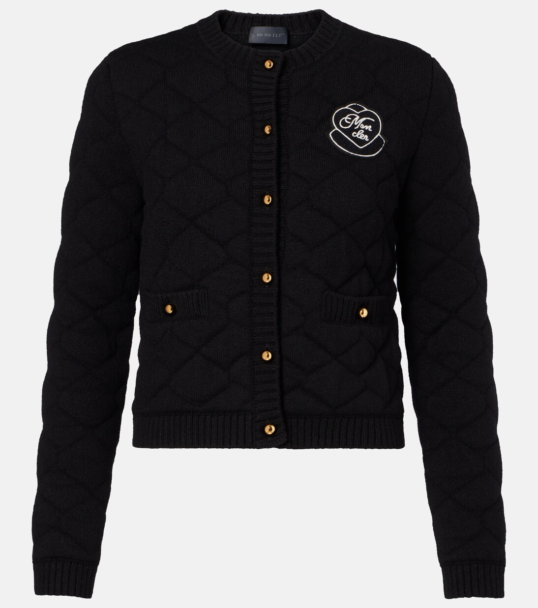 Logo quilted wool-blend cardigan | Moncler