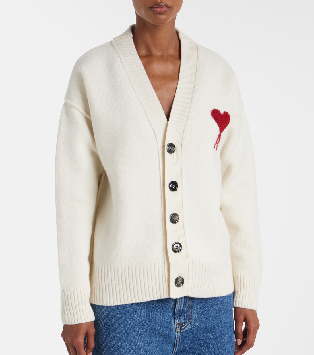 Ami de Cœur virgin wool cardigan | Ami Paris