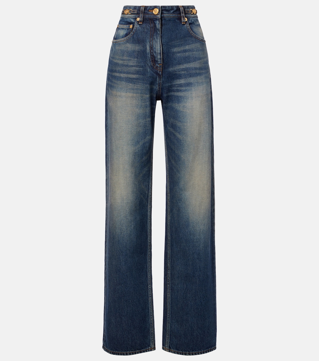 Wide-Leg High-Rise Jeans | Versace