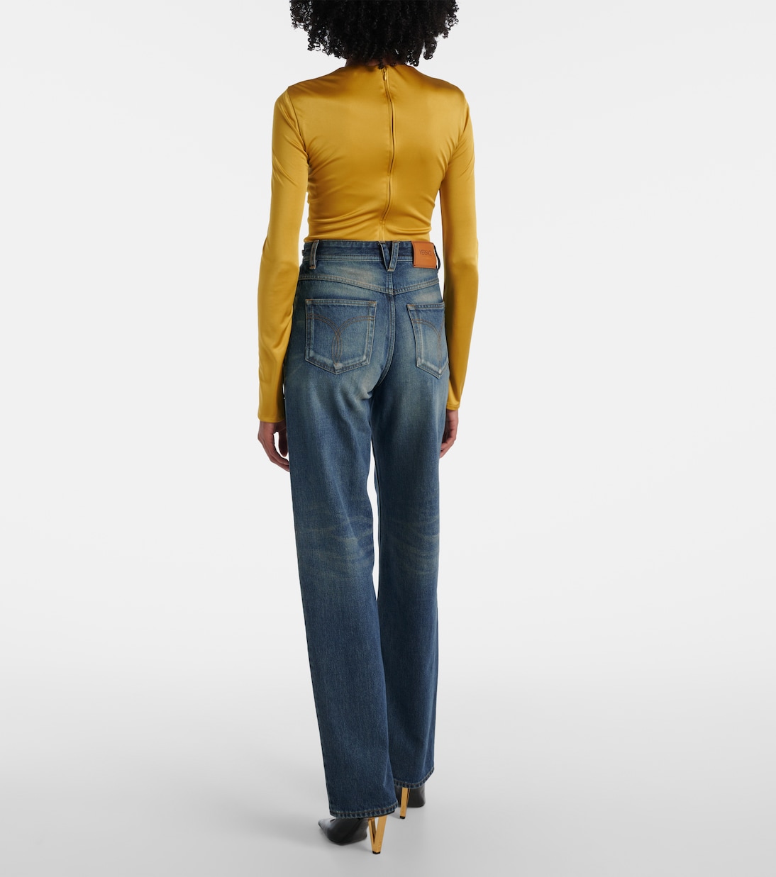 Wide-Leg High-Rise Jeans | Versace