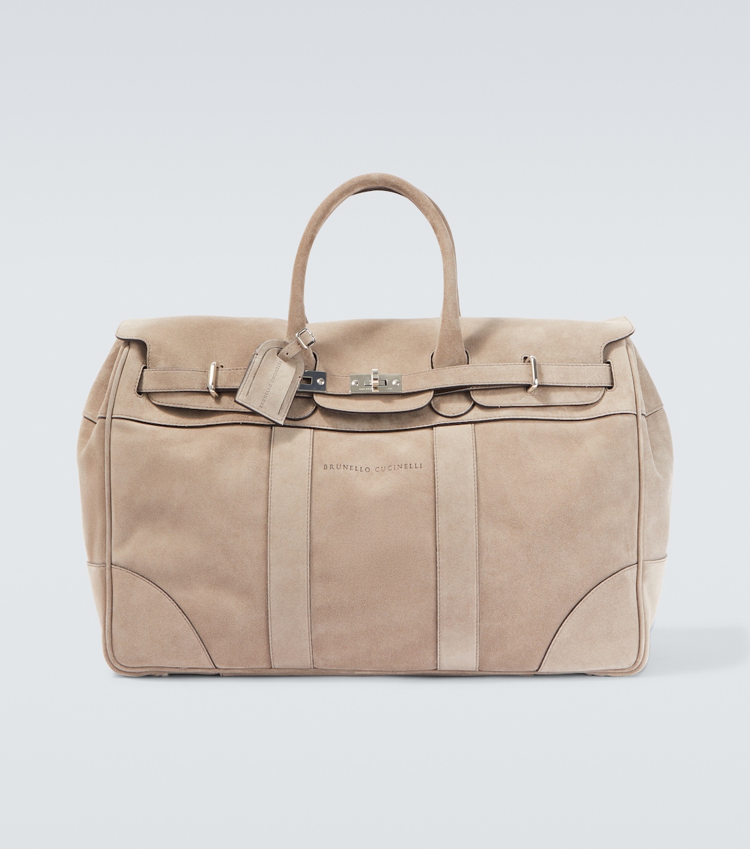 Borsa da viaggio in suede con logo | Brunello Cucinelli