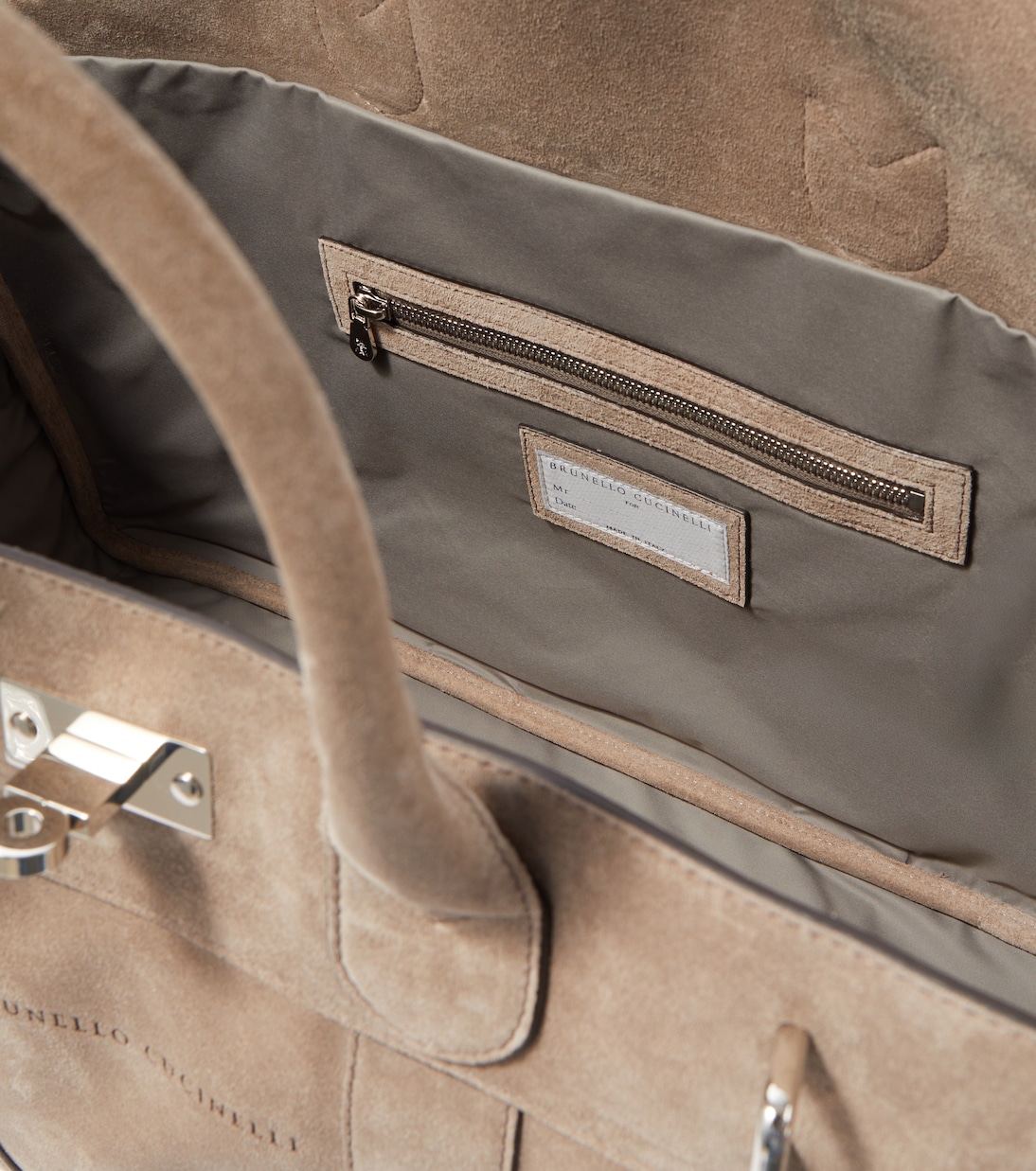 Borsa da viaggio in suede con logo | Brunello Cucinelli
