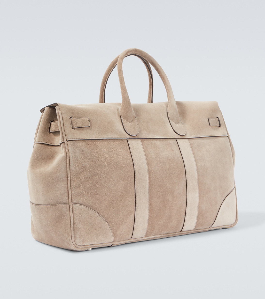 Borsa da viaggio in suede con logo | Brunello Cucinelli