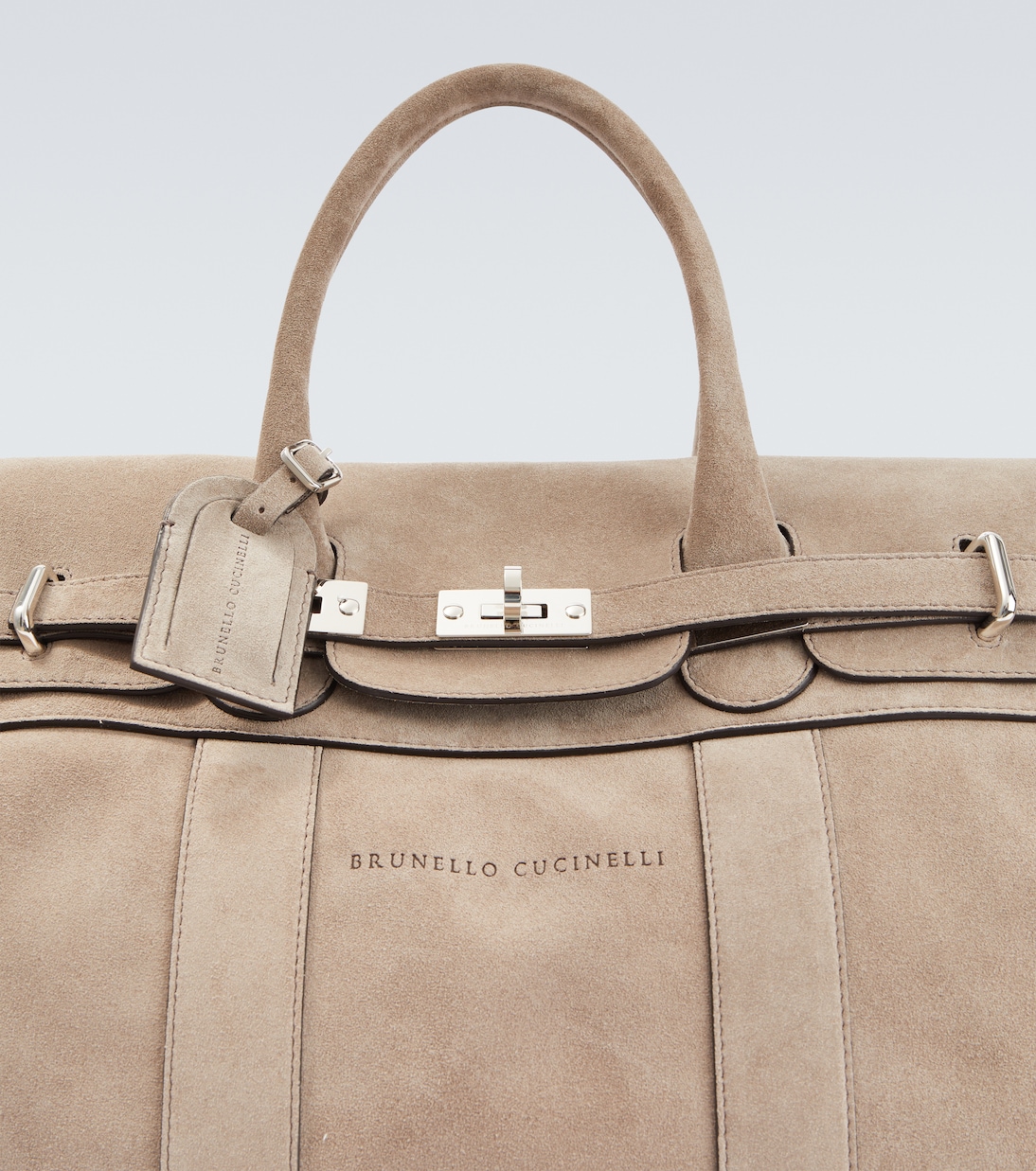 Borsa da viaggio in suede con logo | Brunello Cucinelli