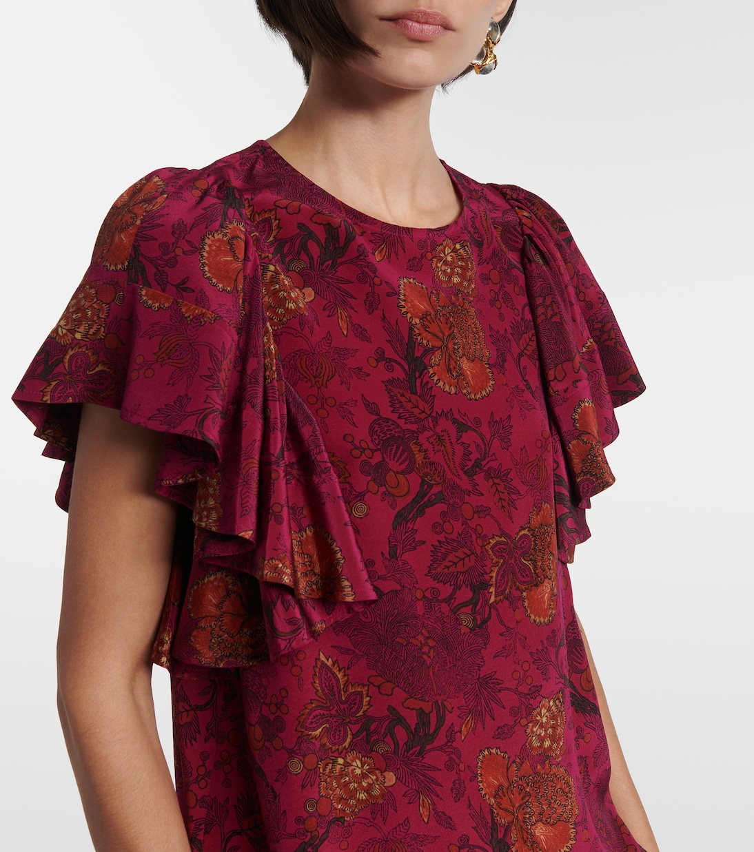 Lena floral silk crêpe de chine top | Ulla Johnson