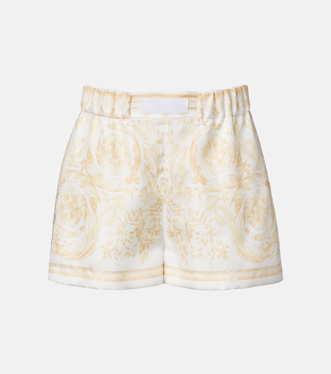 Underwater Barocco silk twill shorts | Versace