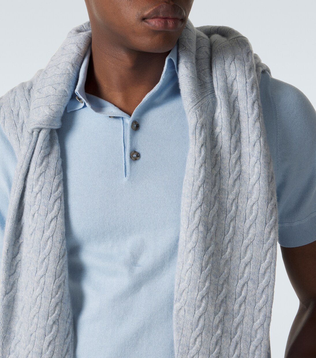 Polohemd aus Baumwolle, Seide und Kaschmir | Allude