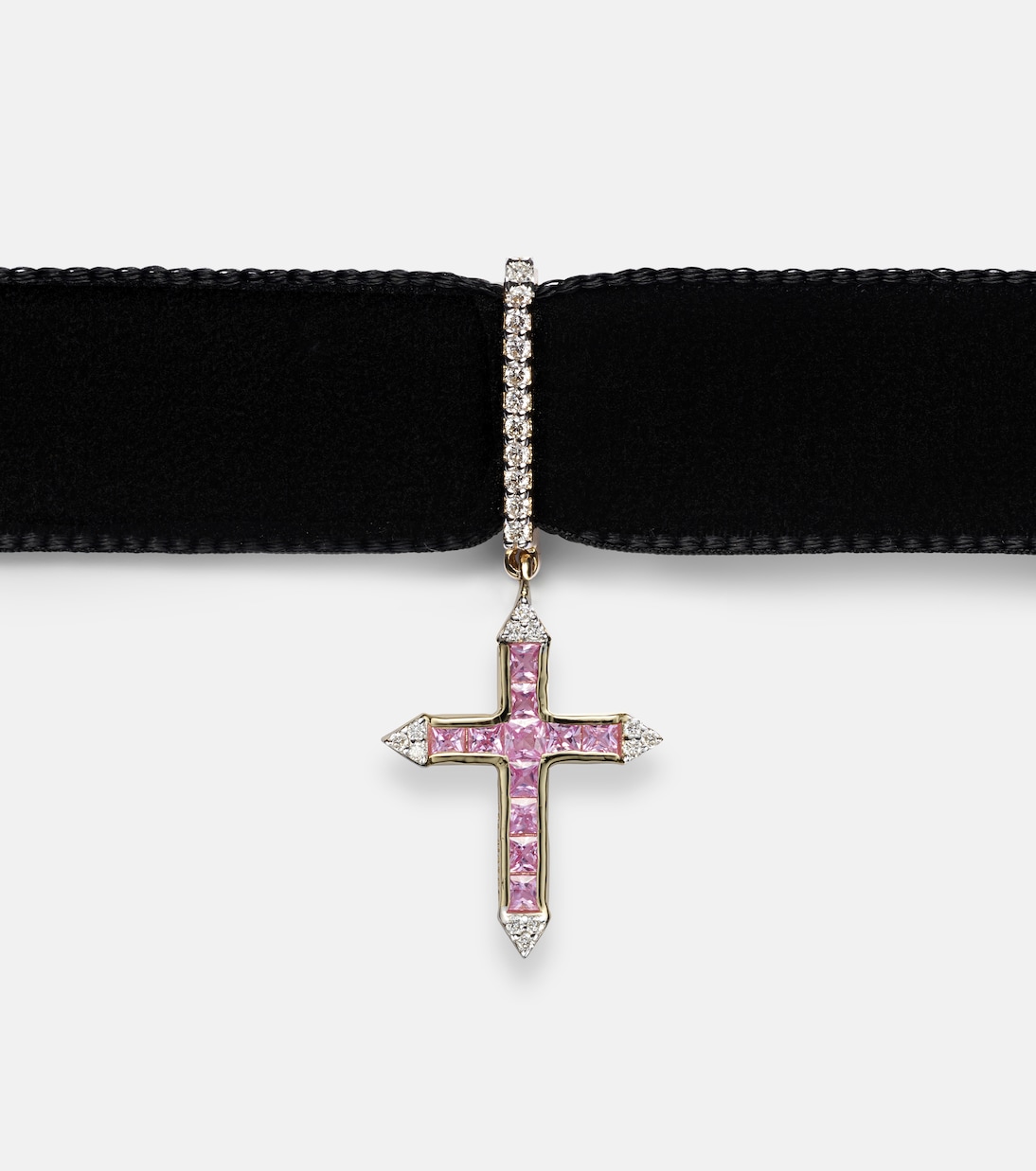 14kt gold (585/1000) choker with sapphires and diamonds | Mateo