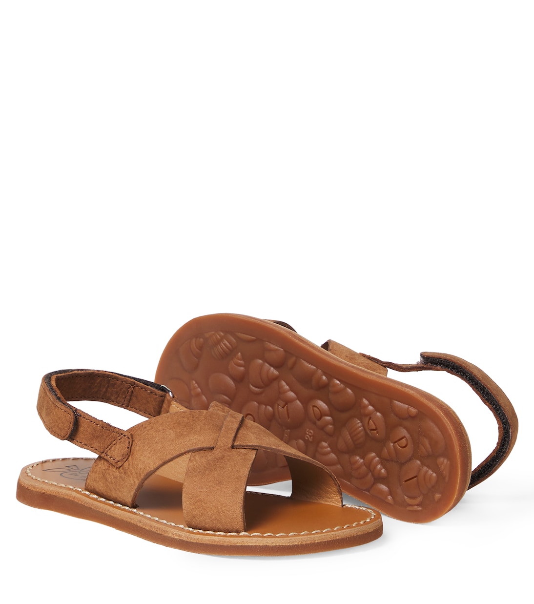 Plage-Stitch Cross suede sandals | Pom d'Api