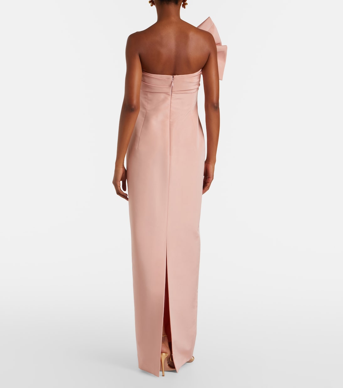 Abito lungo in faille di seta con fiocco | Oscar de la Renta