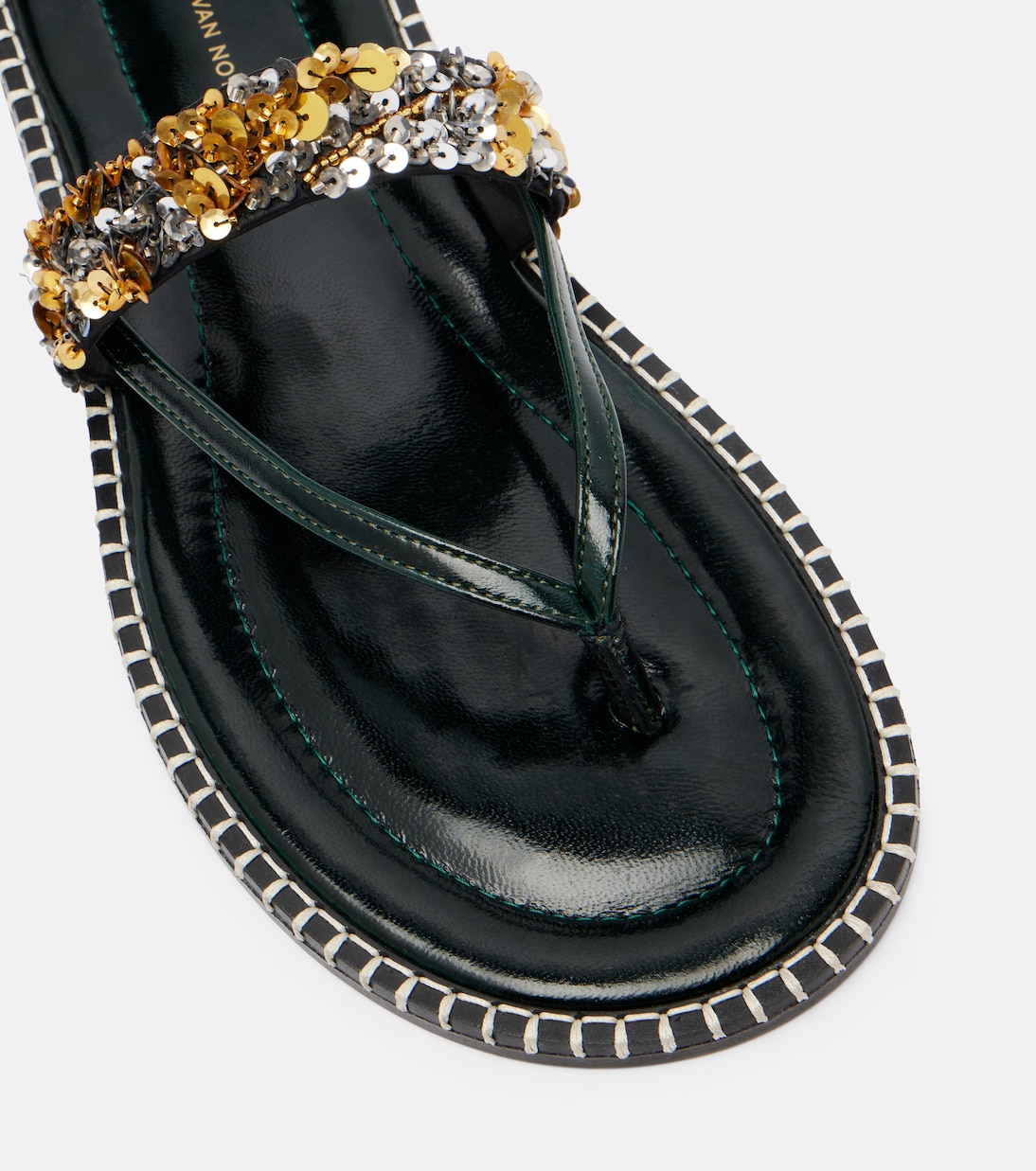 Sandalen aus Leder mit Pailletten | Dries Van Noten