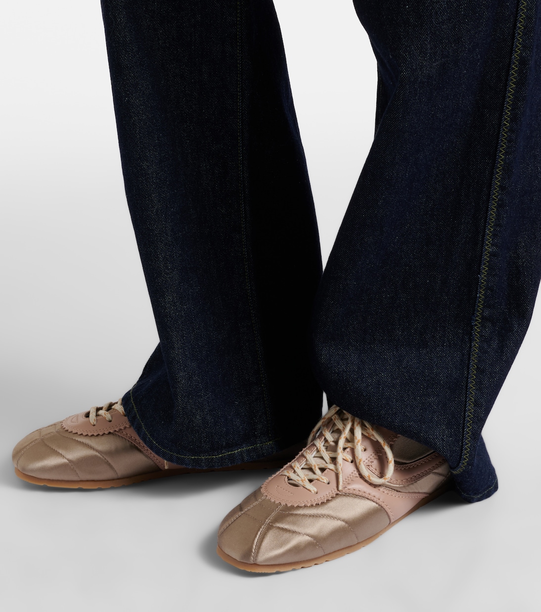 Baskets en satin et cuir | Dries Van Noten