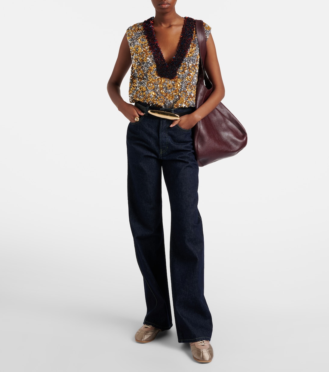 Baskets en satin et cuir | Dries Van Noten