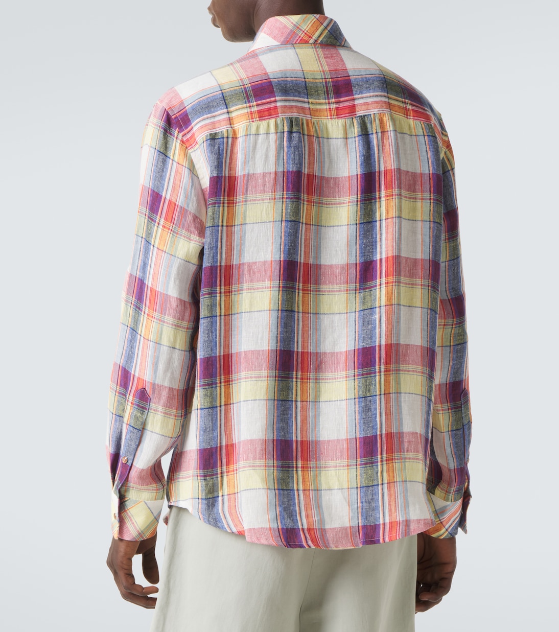 Camicia Daybreak in lino a quadri con pietra del sole | God's True Cashmere