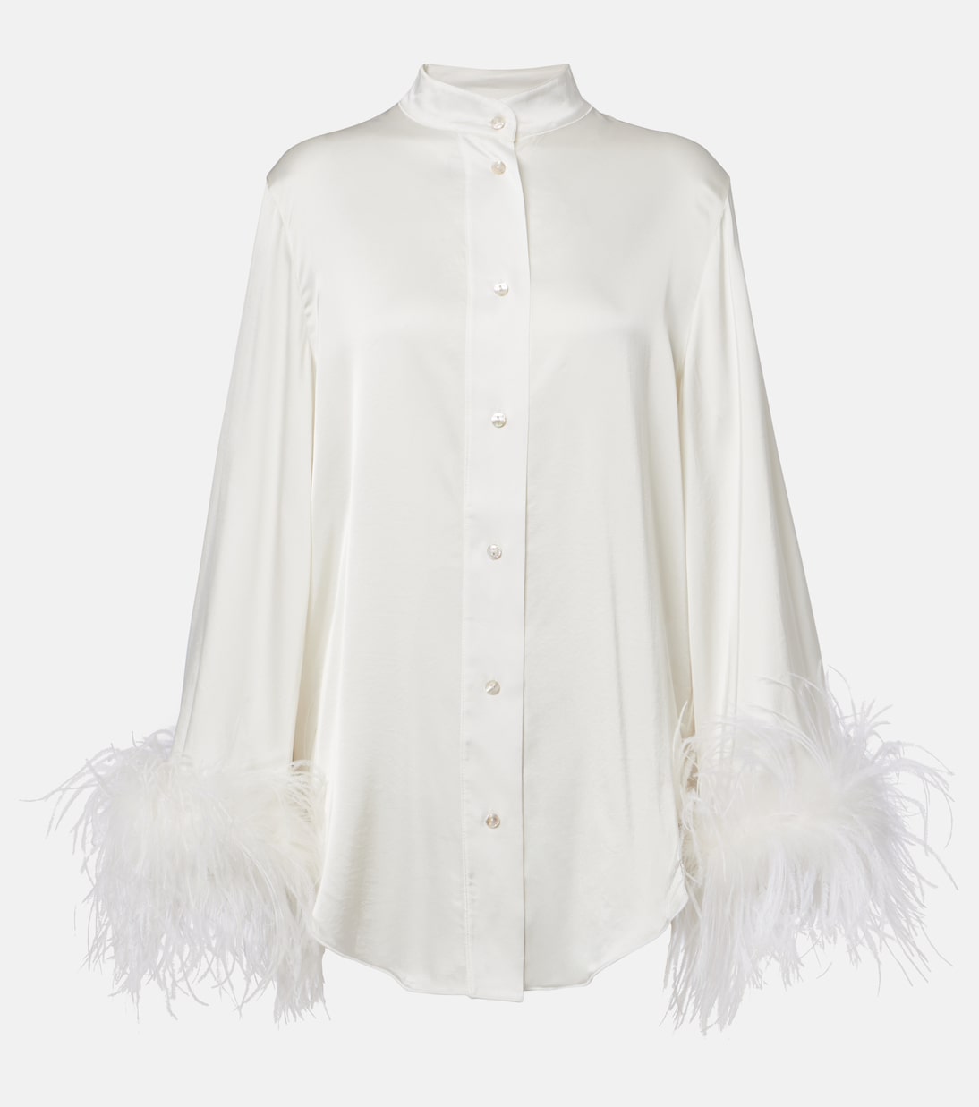 Bridal Hemd aus Satin mit Federn | Oséree