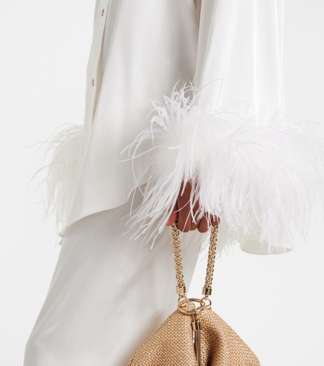 Bridal Hemd aus Satin mit Federn | Oséree