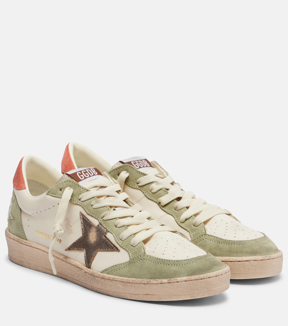 Ball Star suede-trimmed leather sneakers | Golden Goose