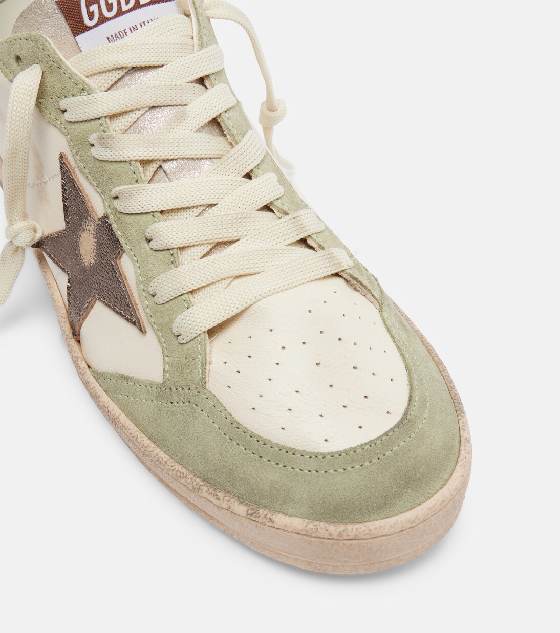 Ball Star suede-trimmed leather sneakers | Golden Goose