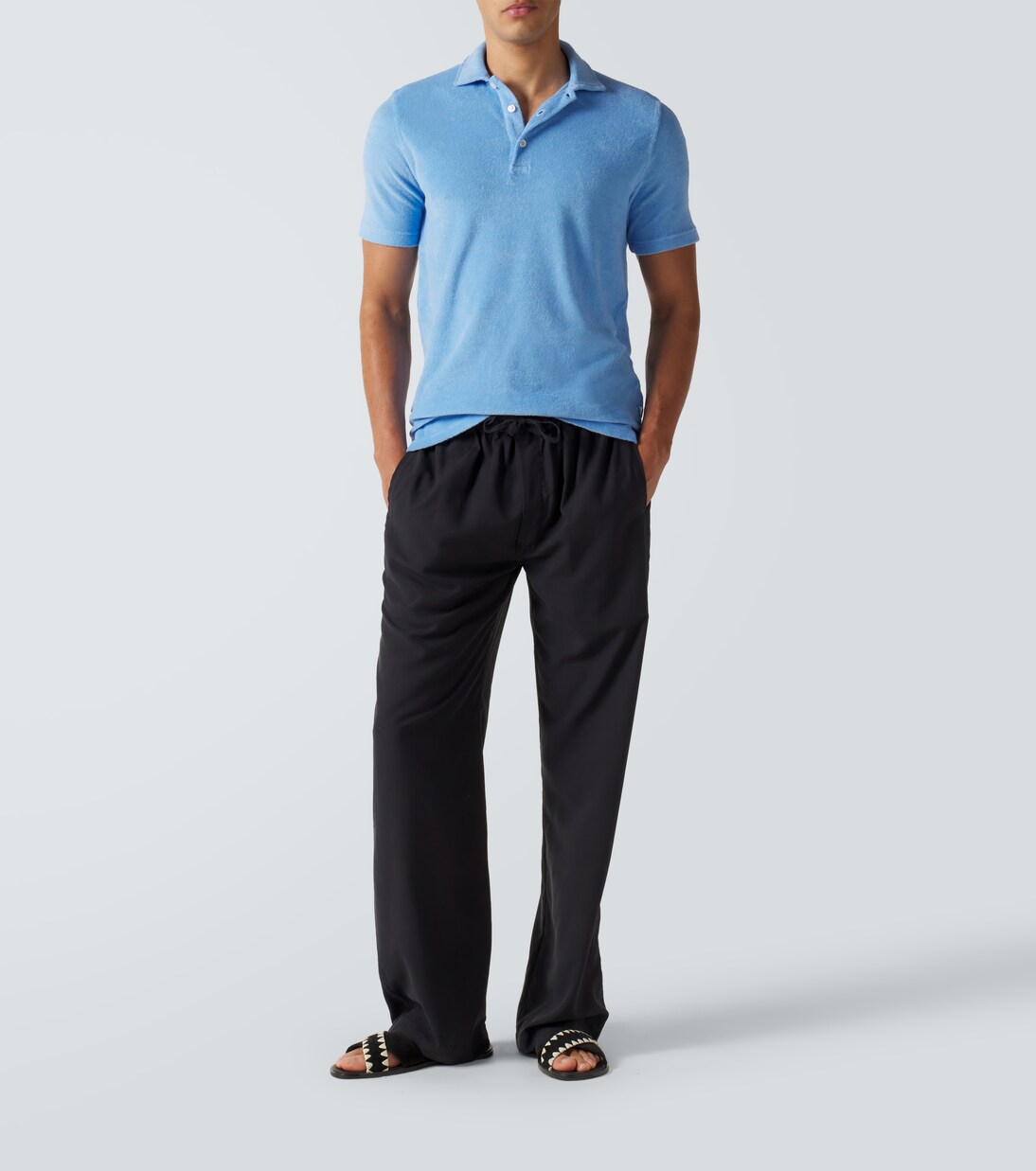 Cotton terry polo shirt | Fedeli
