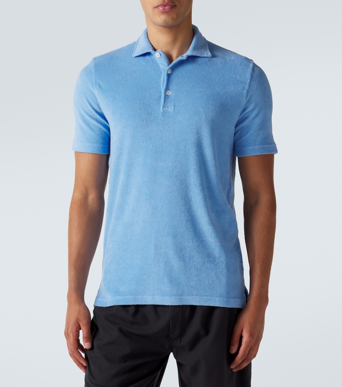 Cotton terry polo shirt | Fedeli