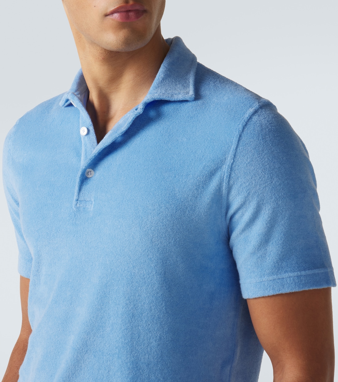 Cotton terry polo shirt | Fedeli