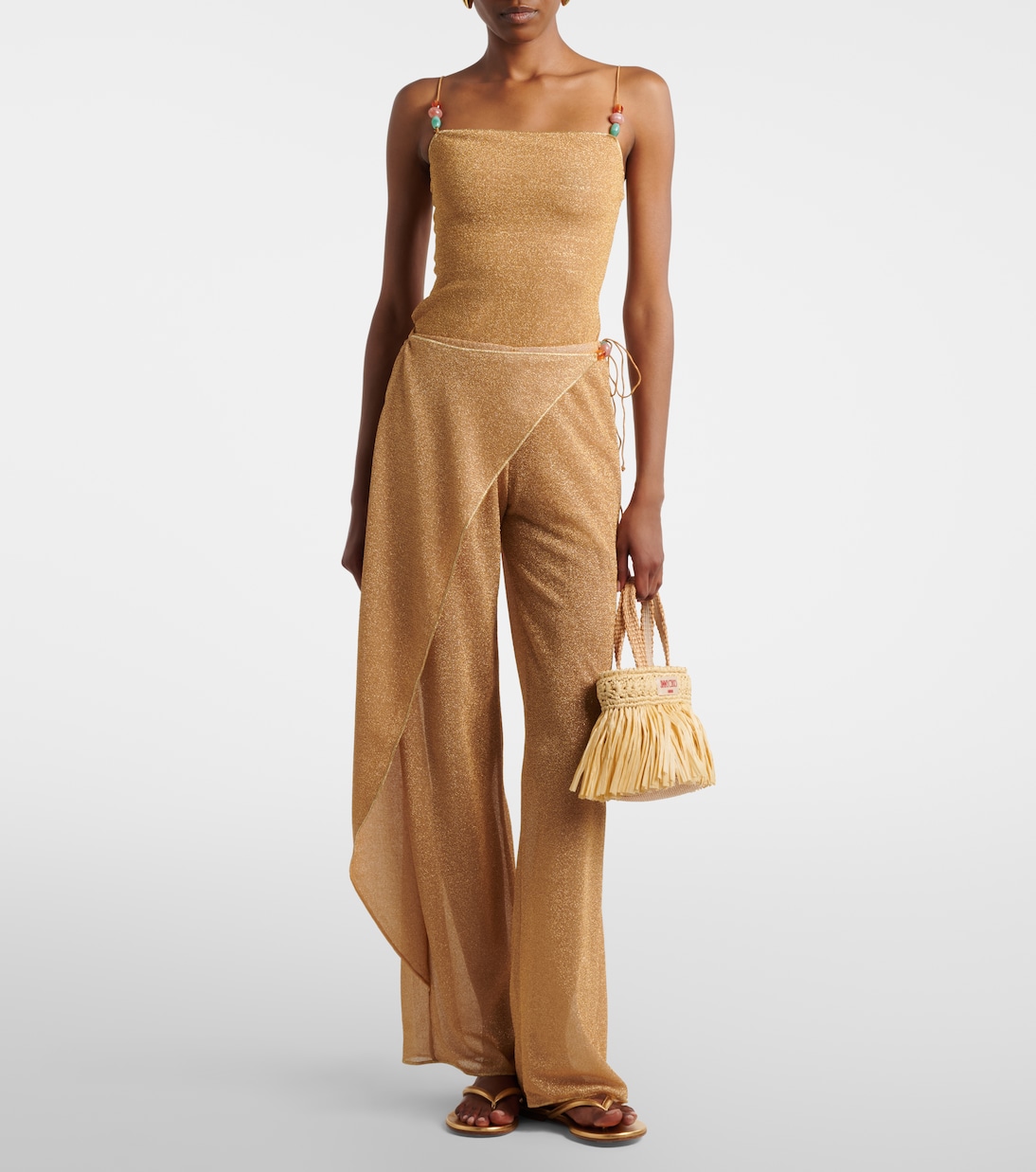 Lumière beaded wide-leg pants  | Oséree