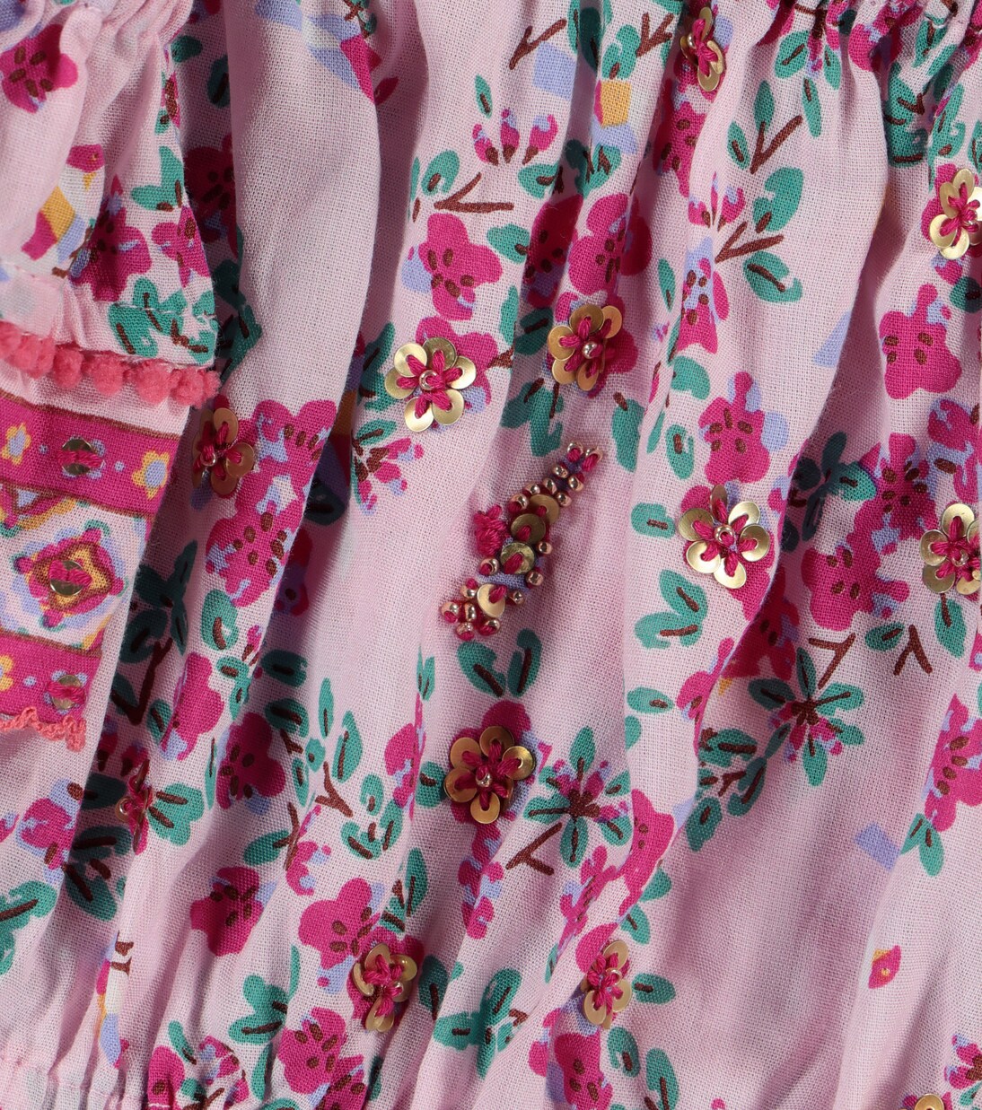 Donna floral off-shoulder top | Poupette St Barth Kids