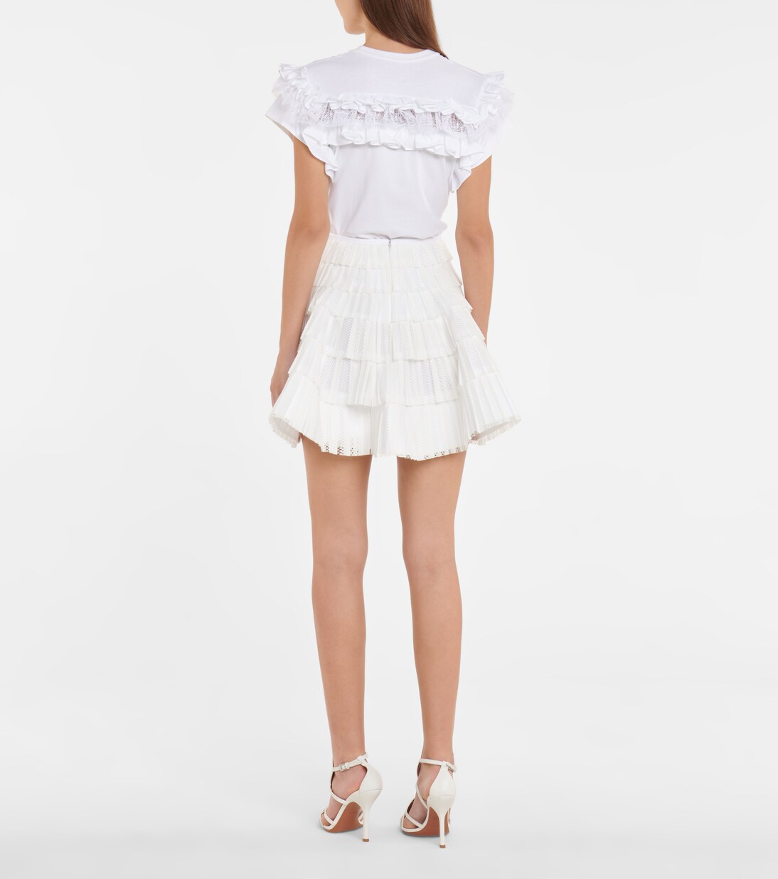 Minifalda de encaje plisada | Alaïa