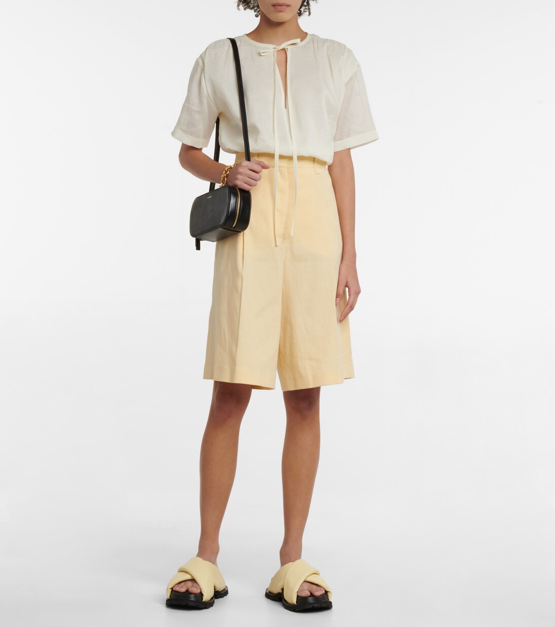 Tarah linen-blend Bermuda shorts | Joseph