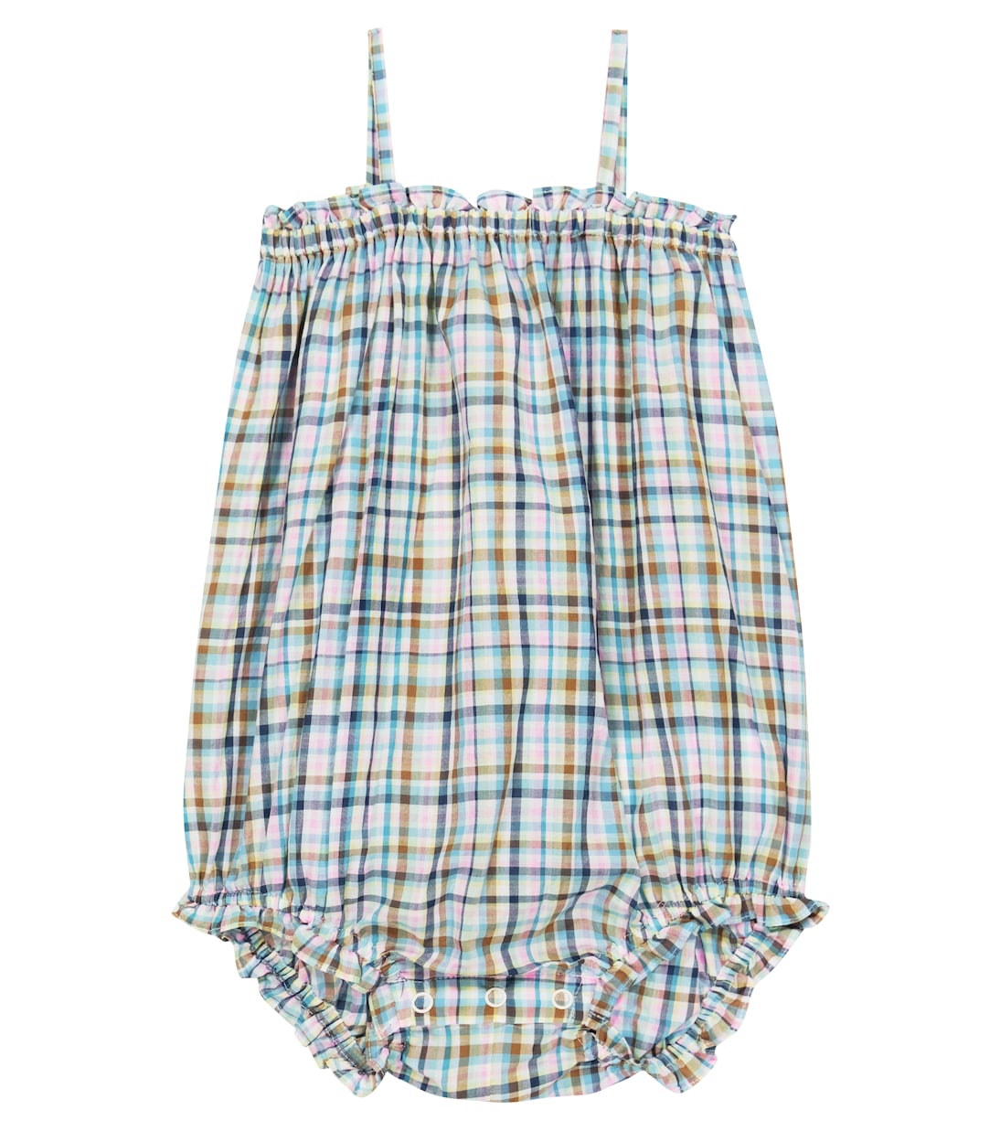 Baby Nèfle checked cotton voile romper | Bonpoint