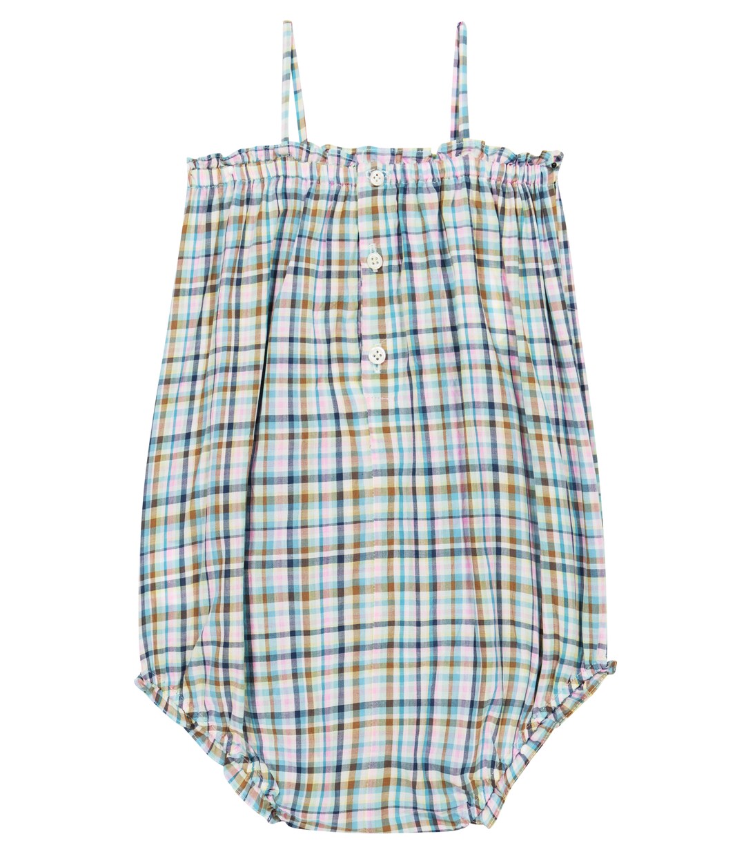 Baby Nèfle checked cotton voile romper | Bonpoint