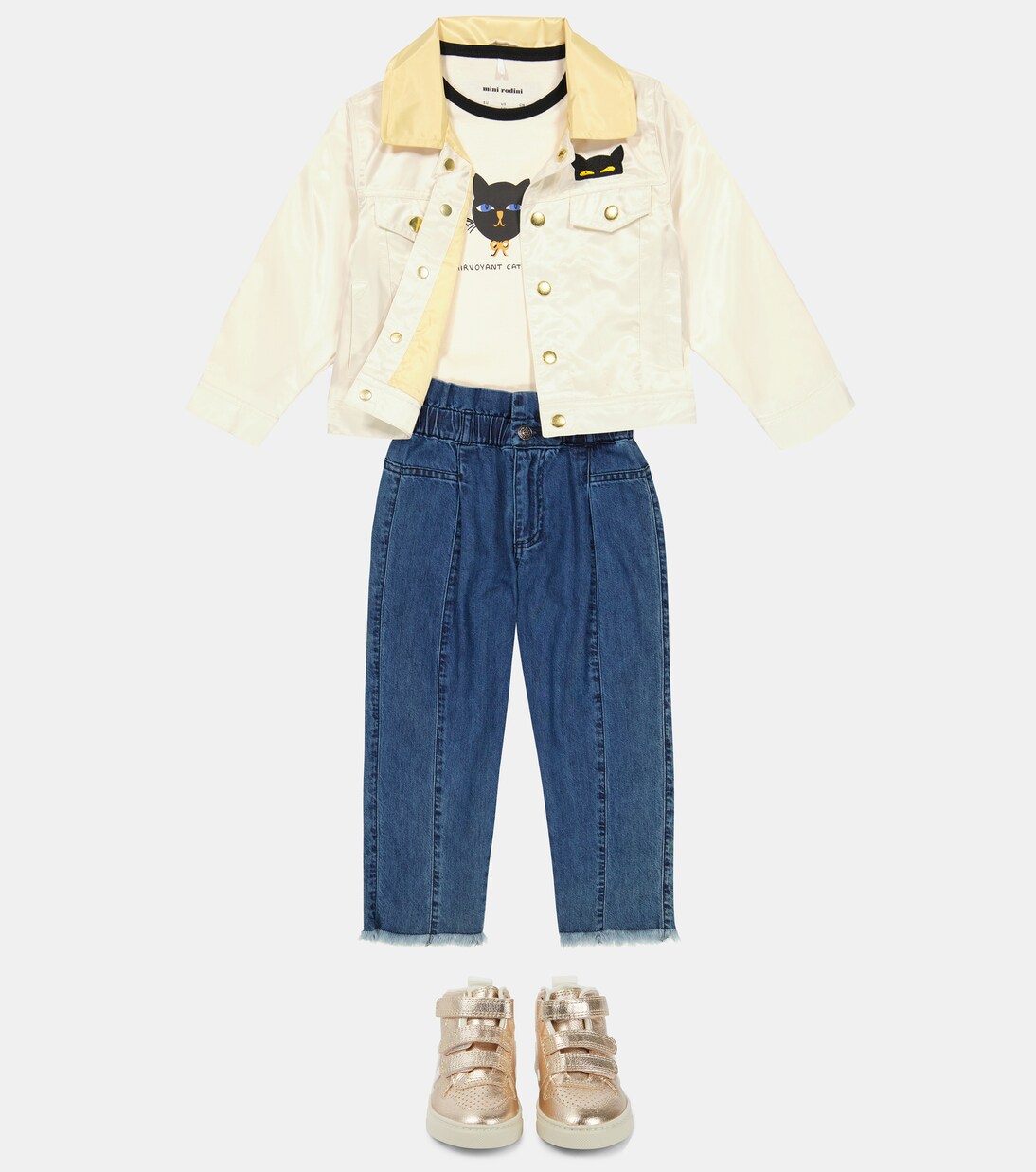 Veste Cat Tells All en satin | Mini Rodini