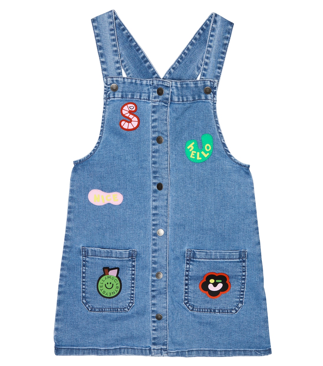 Patch-appliquéd denim dress | Stella McCartney Kids