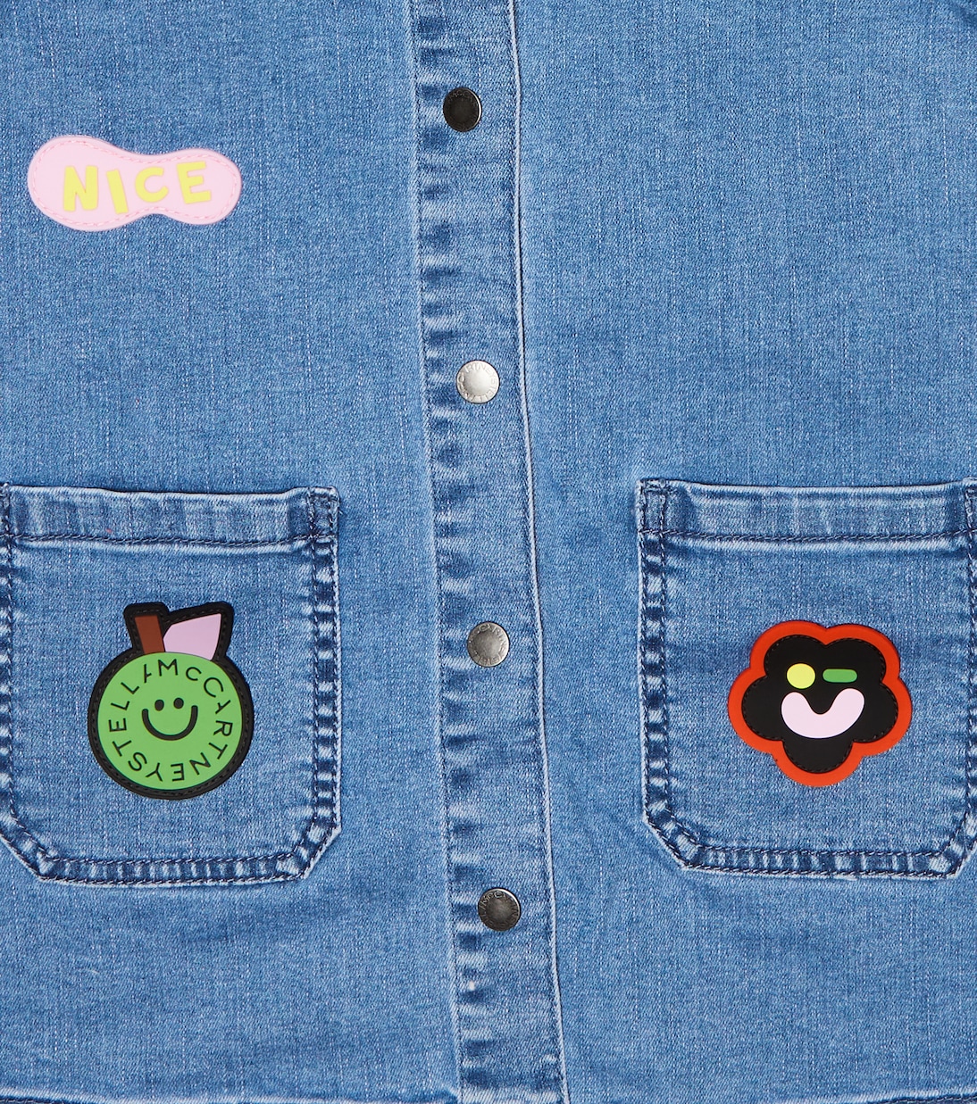 Patch-appliquéd denim dress | Stella McCartney Kids