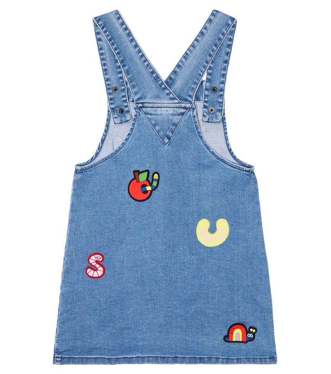 Patch-appliquéd denim dress | Stella McCartney Kids