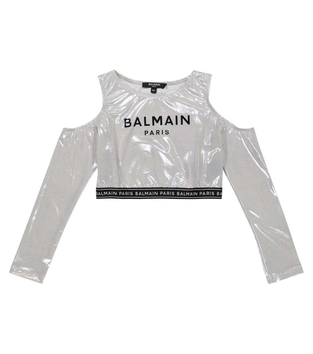 Logo off-shoulder top | Balmain Kids