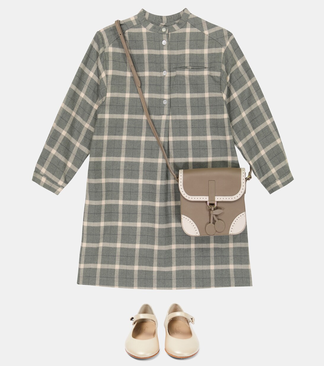 Briony checked cotton dress | Bonpoint
