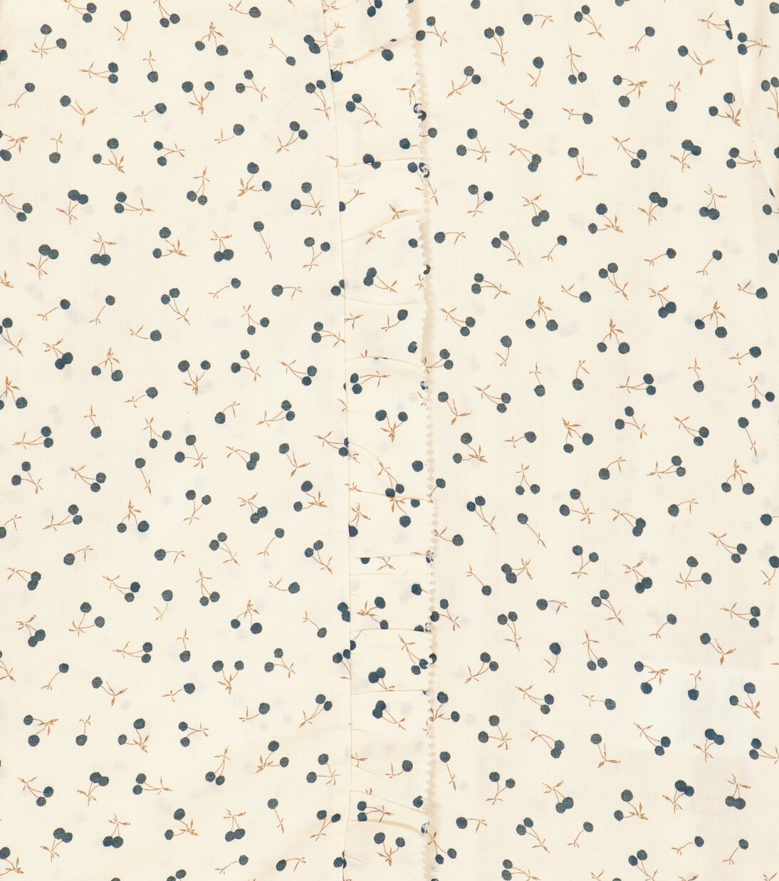 Ruffled cherry-printed cotton blouse | Bonpoint