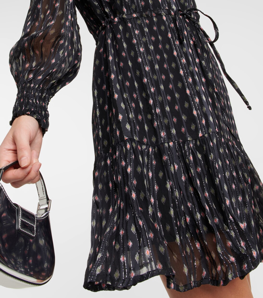 Bedrucktes Minikleid aus Chiffon | Velvet