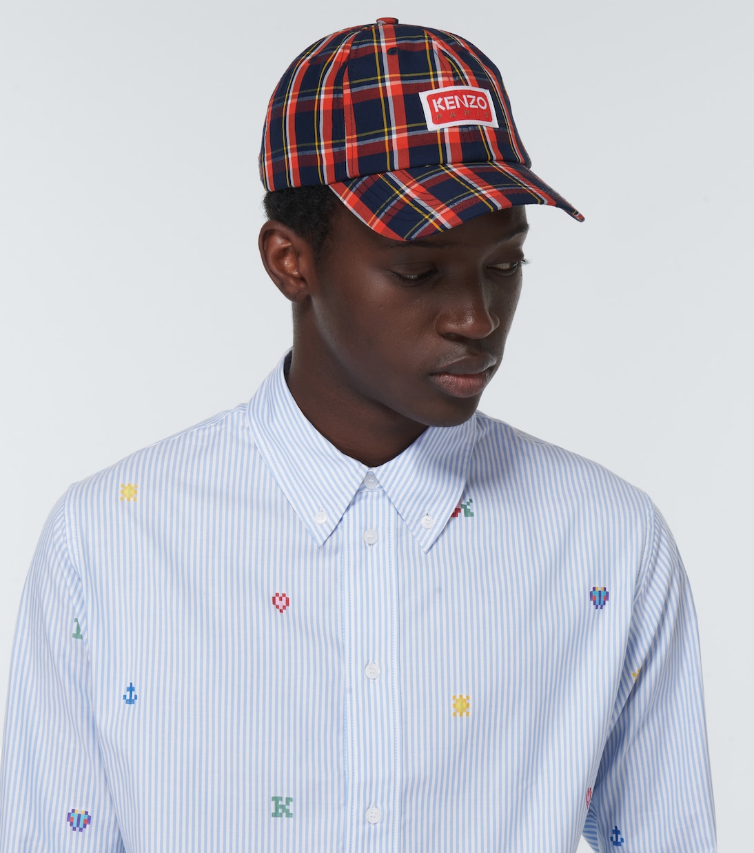Logo checked cotton baseball cap | Kenzo