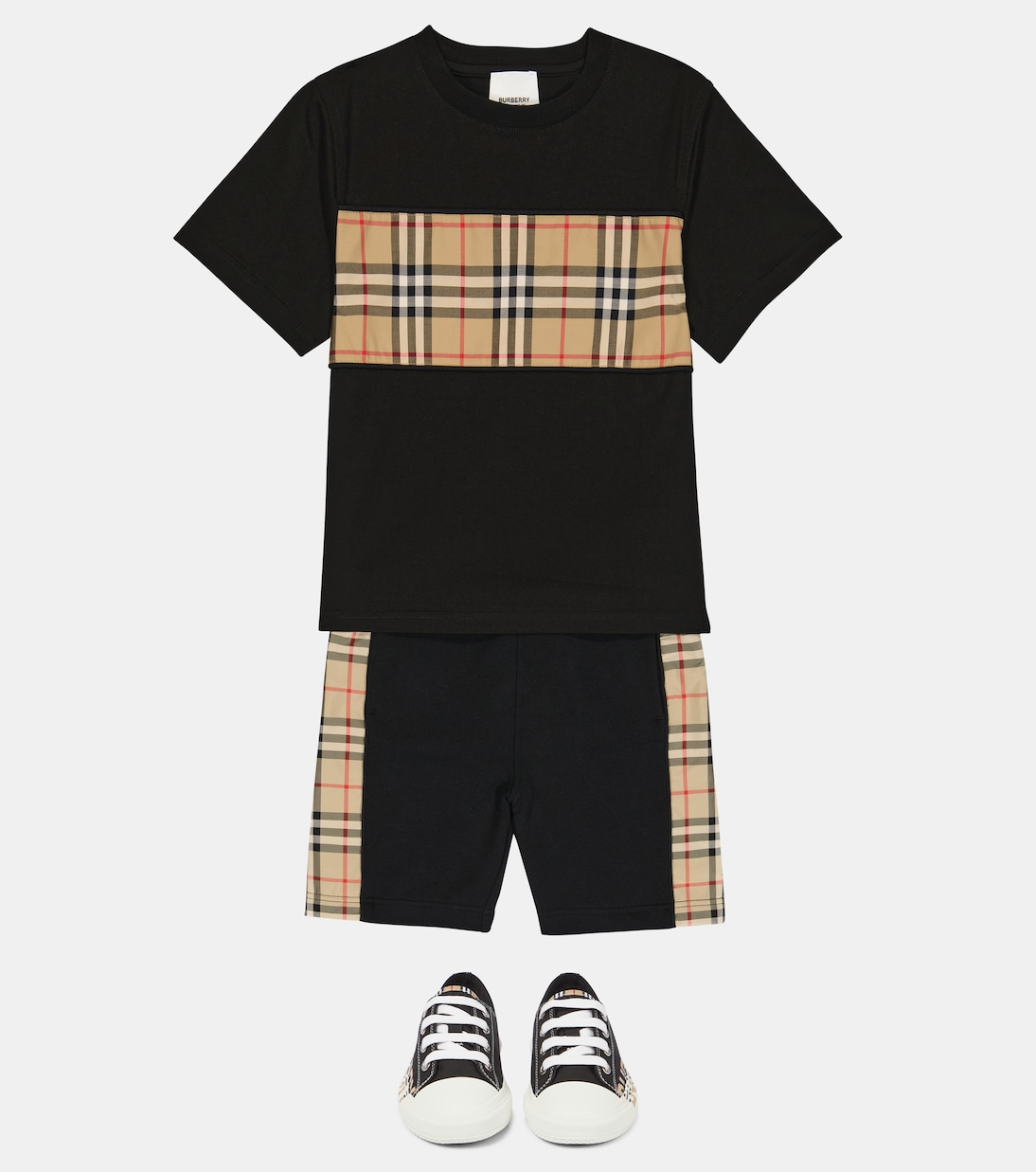 VIntage Check paneled jersey shorts | Burberry Kids
