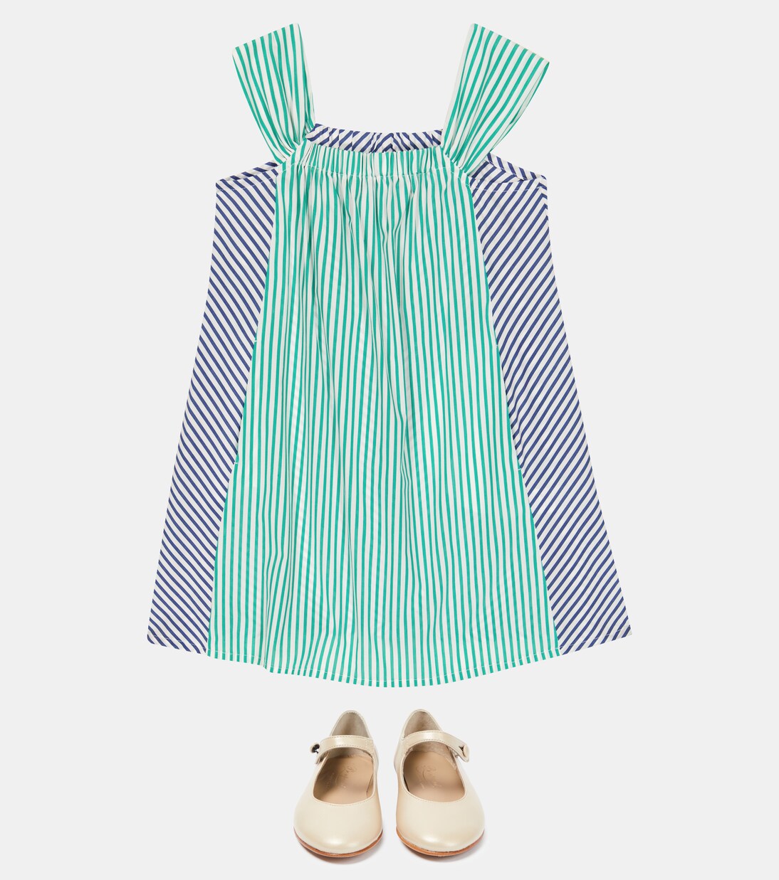 Striped cotton-blend poplin dress | Il Gufo