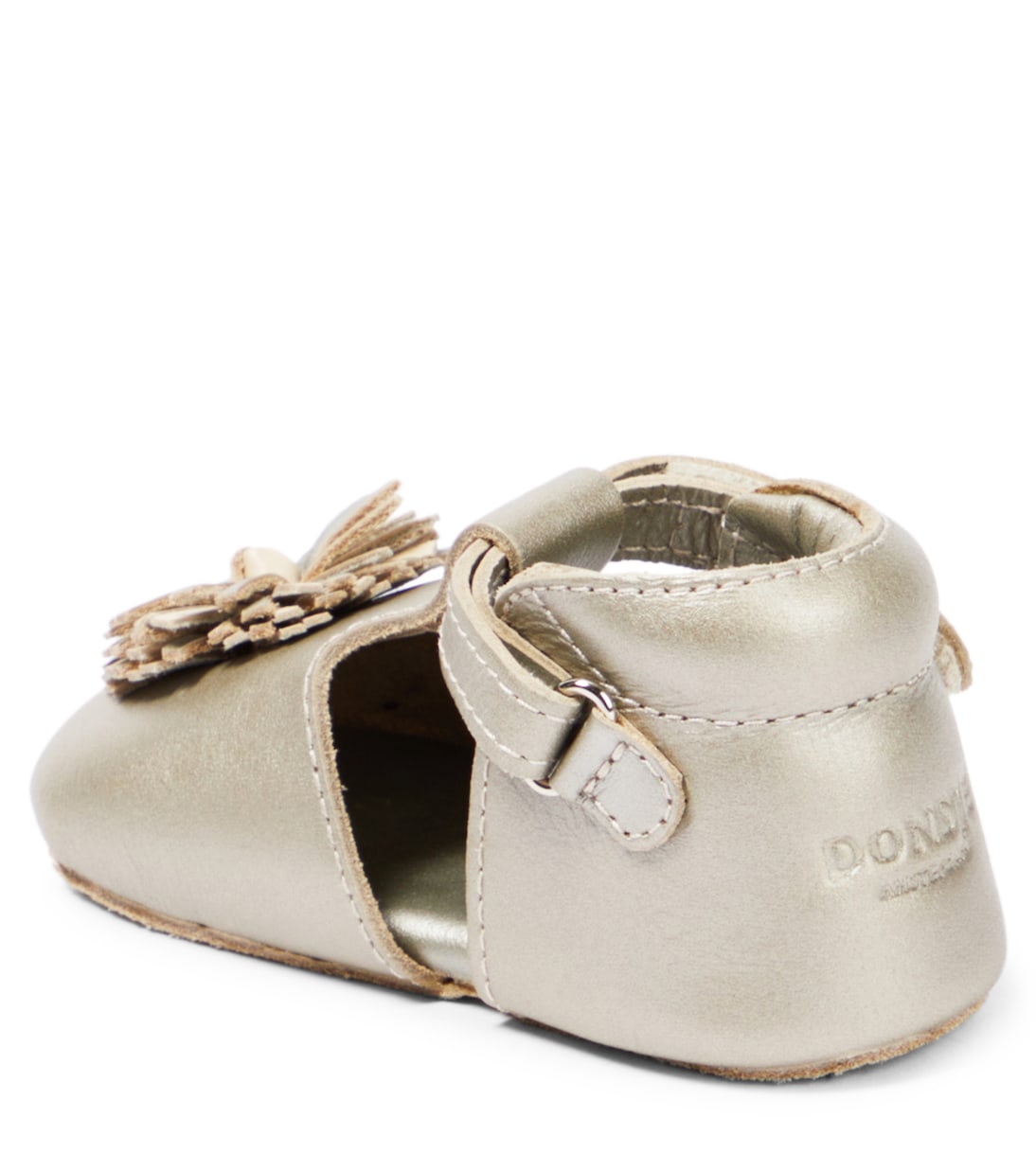 Baby Schuhe Poms aus Metallic-Leder | Donsje