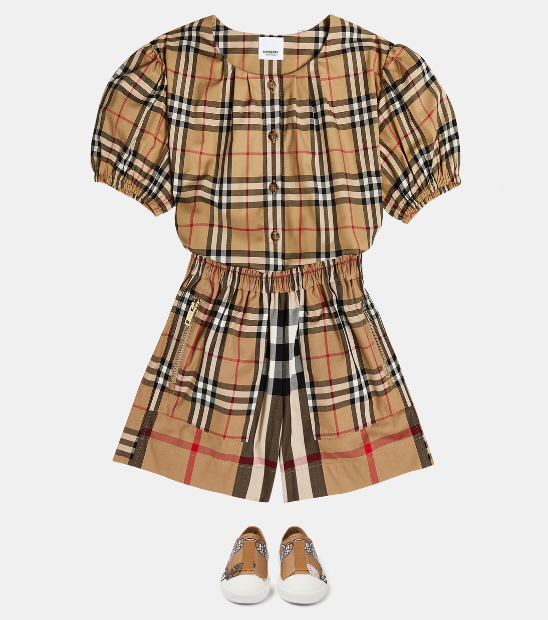 Checked cotton-blend blouse | Burberry Kids