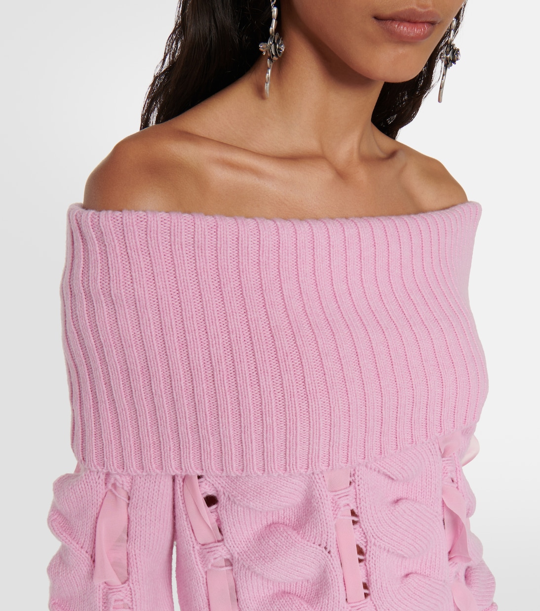 Pull en laine à encolure bardot | Blumarine