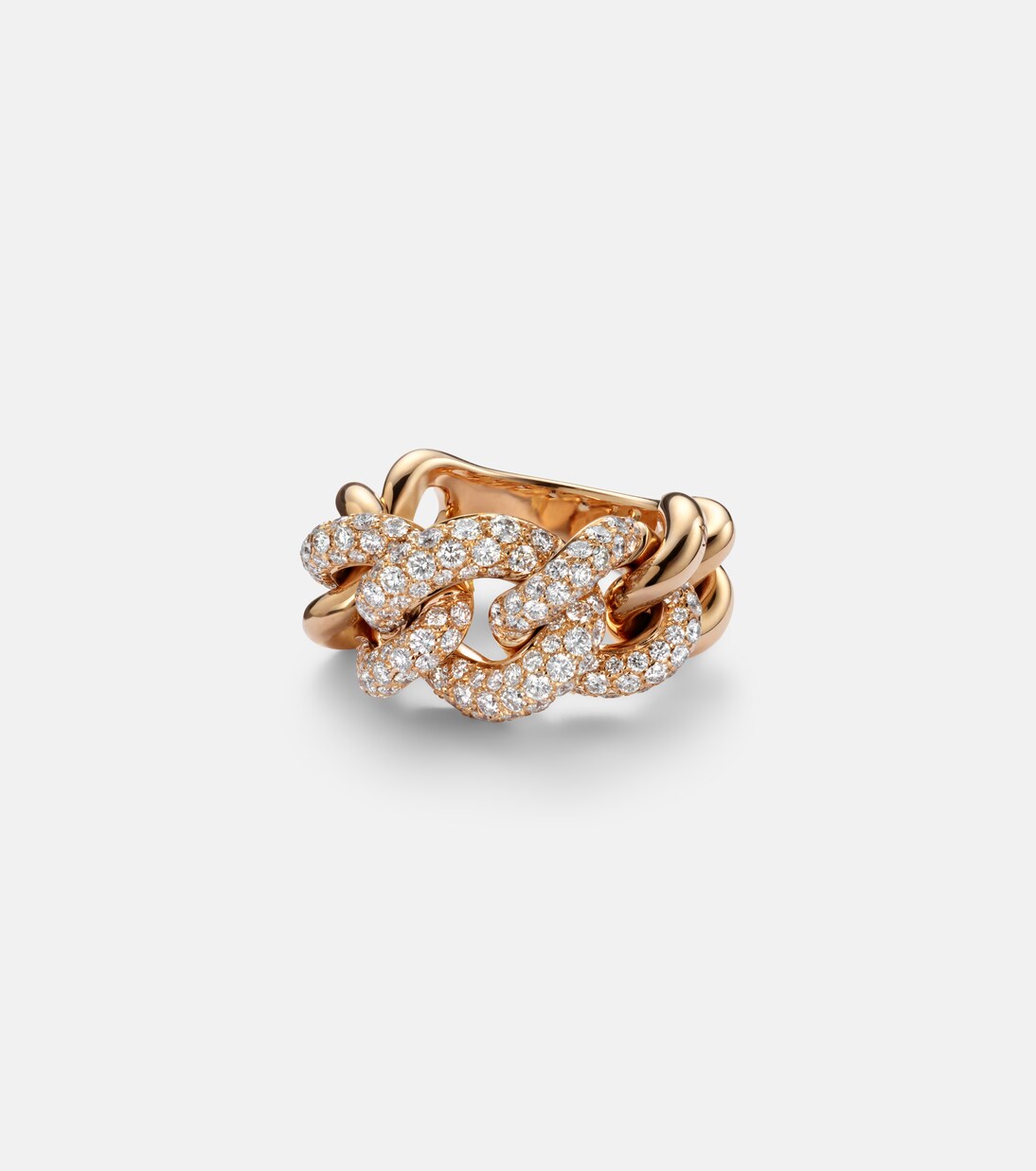 Catene 18kt rose gold ring with white diamonds | Pomellato