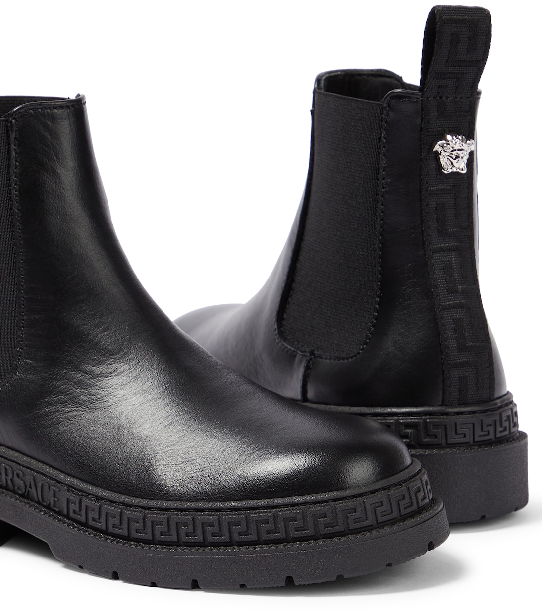 Chelsea Boots Greca aus Leder | Versace Kids