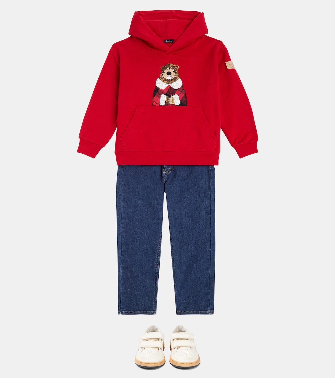 Embroidered cotton hoodie | Il Gufo