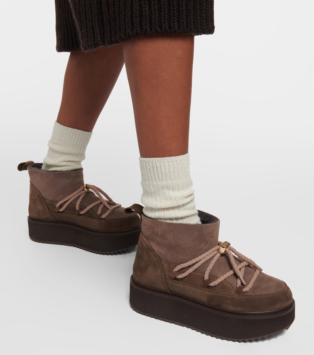 Bottines Classic Platform en daim et shearling | Inuikii